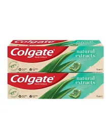 كولجيت - معجون أسنان بخلاصات طبيعية من الصبار والشاي الأخضر (قطعتين) - 75 مل لكل منهما