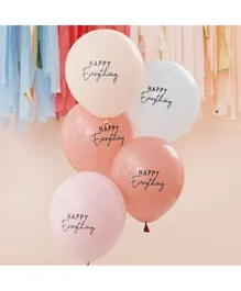 Ginger Ray Muted Pastel Happy Everything Party Balloons Pack of 5 - 12 Inch