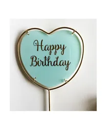 Party Propz Acrylic Heart Shape Happy Birthday Cake Topper With Butterfly