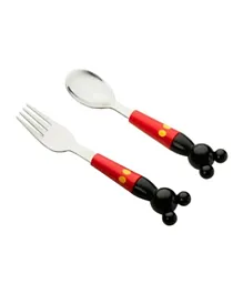 Brain Giggles Mickey Mouse Spoon & Fork Kids Cutlery Set Pack Of 3 - Multicolour
