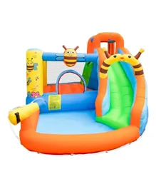 Myts Bee Inflatable Mega Bounce House Trampoline With Slide - Multicolor