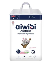 Aiwibi Premium Baby Diapers Small Size 2 - 72 Pieces