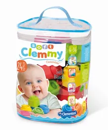 Clementoni Soft Clemmy Blocks Set Sensory Toy - 24 Pieces