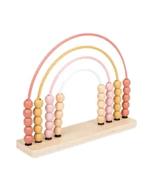 Factory Price Ruby Wooden Rainbow Abacus Counting Montessori Toys - Pink