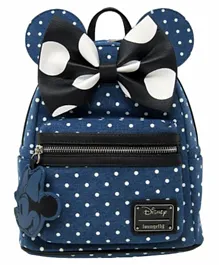 Loungefly Minnie Mouse Denim Polka Dot Mini Backpack - Blue