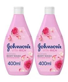 Johnson's Vita-Rich Smoothing Body Wash - 400ml + 400ml