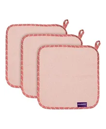 Clevamama Pack of 3 Bamboo Baby Washcloth Set - Pink