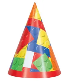 Unique Building Blocks Birthday Party Hat - Multicolor