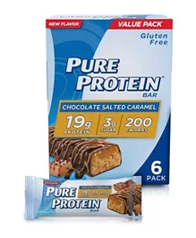 PURE PROTEIN Pack of 6 Chocolate Salted Caramel - 50 g each