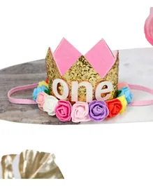 Plushbabies First Birthday Party Crown headband - Multicolor