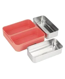 Brain Giggles Stainless Steel 2 Compartments Bento Lunch Box - Orange