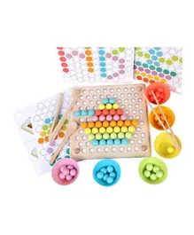 BAYBEE Wooden Bead Sorting Memory Game - 81 Pieces