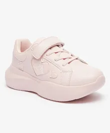Kappa Heart Detail Sneakers With Velcro Closure  - Pink
