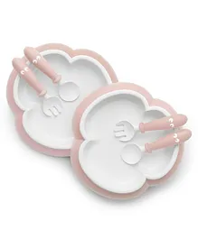 BabyBjörn Powder Pink Baby Plate Spoon Fork - Pair of 2