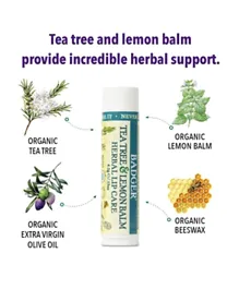 Badger Tea Tree & Lemon Herbal Lip Balm - 4.2g