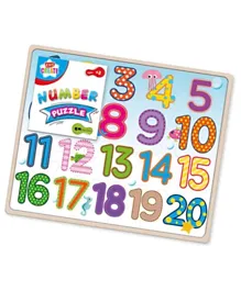 Design Group Wooden Number Plywood Puzzle Board Act - Multicolor