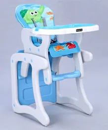 Babyhug Candy 2 in 1 High Chair With Cushioned Seat and 5 Point Safety Harness - Blue