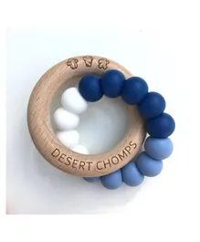 Desert Chomps Lasso Classic Wooden Teether - Blue
