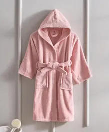 HomeBox Essential Kids' Hooded Bathrobe Pink - Large