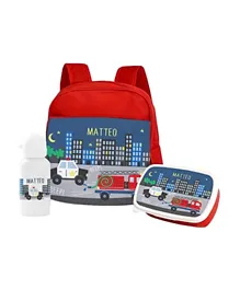 Essmak To The Rescue Personalised Backpack Set Red - 11 Inches