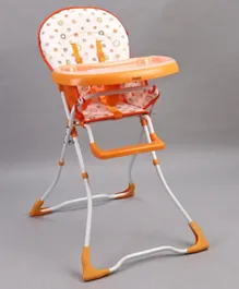 Babyhug Foodjoy Smart Folding High Chair With 5 Point Safety Harness - Orange White