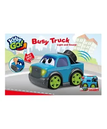 Kiddy Free Wheel Pickup Truck With Tire With Lights & Sound Blue - 19Cm