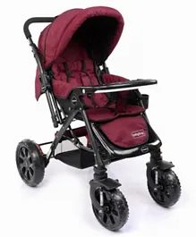 Babyhug Melody Stroller With Reversible Handle & Canopy - Maroon