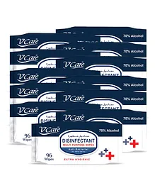 V Care Antibacterial Multipurpose Wipes Pack of 12 - 1152 Wipes
