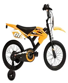 دراجة أطفال ليتل آنجل بتصميم دراجة نارية لون برتقالي - 12 بوصة