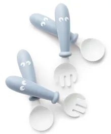 BabyBjorn Baby Spoon and Fork Powder Blue - Pack of 4