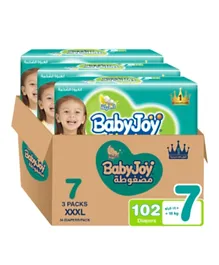 BabyJoy Double XL Diapers Pack of 3 Size 7 - 34 Pieces each