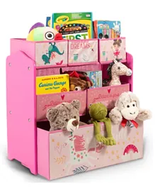 Home Canvas Sunshine Unicorn Design Multi-Bin Toy Organizer with Storage Bins - Pink
