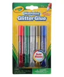 Crayola Bold Blazes Washable Glitter Glue - 5 Pieces