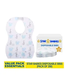 Star Babies Disposable Bibs - 200 Pieces