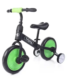 Babyhug Rover 2-1 Plug and Play Balance Bike and Bicycle Green - 12 inches