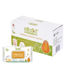Aiwibi Papaya Water Wipes, Skin Friendly for Newborn, Softer, Thicker, 0 Months+, Pack of 12 - 1008 Pieces