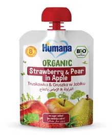 Humana Baby Organic Strawberry & Pear & Apple Puree Pouch - 90g