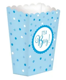 Party Centre Baby Shower Blue Paper Popcorn Boxes - 20 Pieces