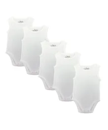 Twinkle Kids 5 Pack Stretchy Bodysuit - White