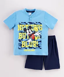 Disney Mickey Mouse And Friends Pajama Set - Light Blue