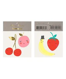 Meri Meri Happy Fruit Temporary Tattoos Pack of 2 - Multicolour