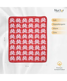 Nurtur 100% Cotton Knitted Baby Blanket Birds - Red