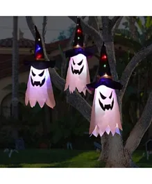 Brain Giggles LED Flashing Light Hanging Ghost Halloween Decorations  - Set Of 3