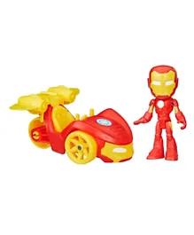 Hasbro Marvel Spidey and His Amazing Friends Iron Racer Set Action Figure Vehicle and Accessory - 4 Inch