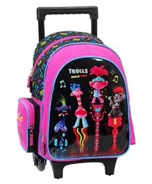 Trolls World Tour Print Trolley Backpack Multicolor - 14 Inches