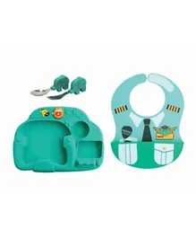Marcus and Marcus Creativplate Toddler Meal Time Set Little Pilot - Olie