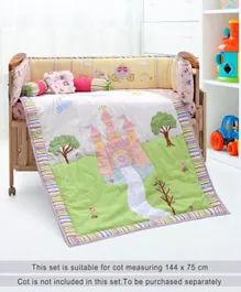 Babyhug Premium Crib Bedding Set Pricess Theme Large - Pack of 6 - Multicolor