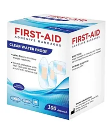 First Aid Clear Water Proof Bandages - 100 Pieces