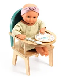 Djeco Pomea Doll Chair - Green & Brown