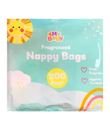 For My Baby Nappy Sacks with Tie Handles - 200 Pieces